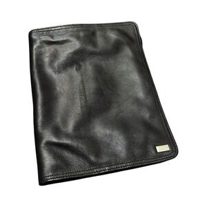 Franklin Covey Black Leather Zip Around Organizer Portfolio Case 8x10 Planner